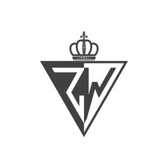 initial two letter half logo triangle black