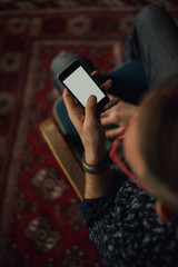 Man using mobile device.