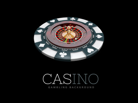 Casino roulette wheel. 3d illustration. isolated black