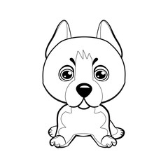 Staffordshire Terrier dog illustration style Flat.