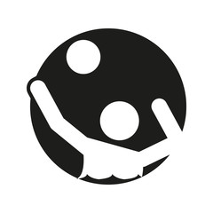 Circle Block Water Volleyball Sport Figure Outline Symbol Vector Illustration