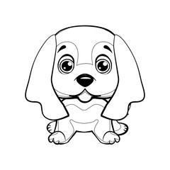 English Cocker Spaniel dog sitting flat design.