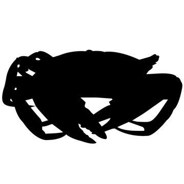 black crab silhouette on white background clip art preview