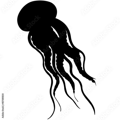 Download "Jellyfish Silhouette Vector Graphics" Stock image and ...