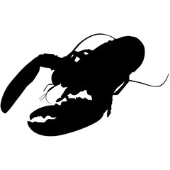 Lobster Silhouette Vector Graphics