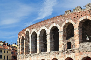 Fototapeta premium Wall of the old theater in Italy