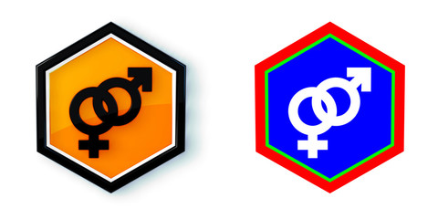 Ikona sześciobok 3D sześciokąt