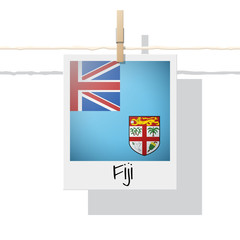 Oceania zone flag collection with photo of Fiji flag , vector , illustration