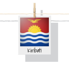 Oceania zone flag collection with photo of Kiribati flag , vector , illustration