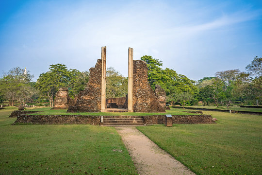 Pilimageya (Image House) stands west of the Jatawana Stupa, Anuradhapura, Sri lanka

