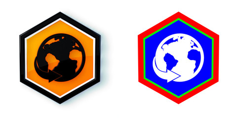 Ikona sześciobok 3D sześciokąt © vempireart