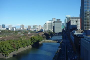 Naklejka premium ビルから見える東京の都市風景