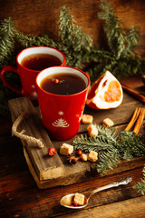 hot lemon honey tea warming drink scarf cozy autumn leaves