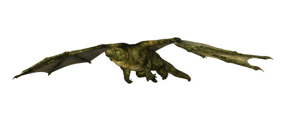 3D Rendering Fantasy Dragon on White