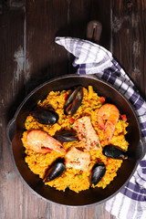 spanish paella with seafood