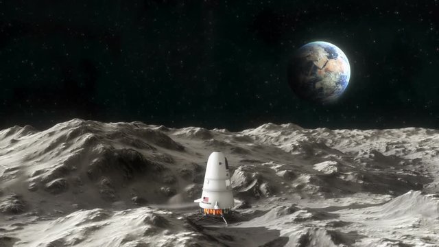 Spaceship on the Surface of the Moon 1