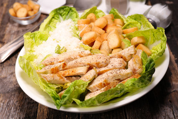chicken salad with parmesan and crouton