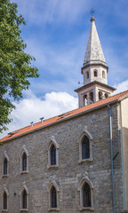 Fototapeta na wymiar Saint John cathedral in Budva coastal town in Montenegro