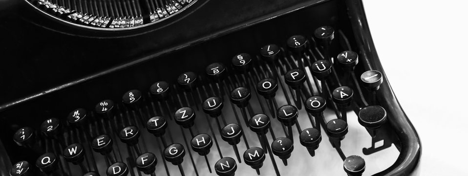 Old Manual Typewriter Keyboard Fragment