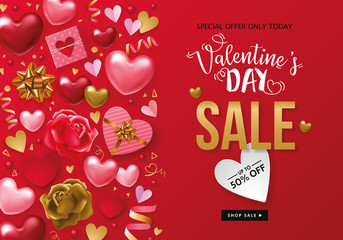 Valentines day sale banner template