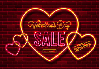 Valentines day sale banner template