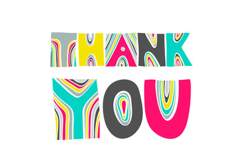 Vector colorful lettering "Thank you".
