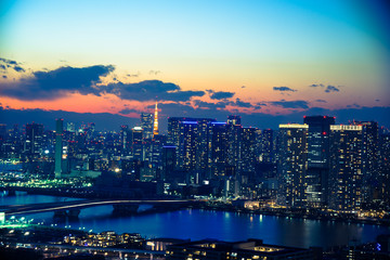 Fototapeta premium Cityscape view of Tokyo Japan
