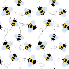 Naklejka premium bee seamless pattern. honey vector.