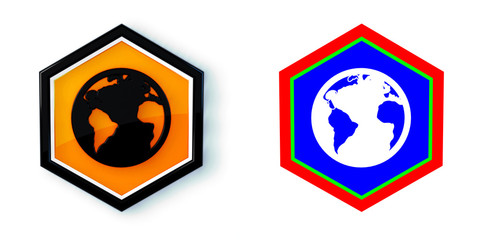 Ikona sześciobok 3D sześciokąt