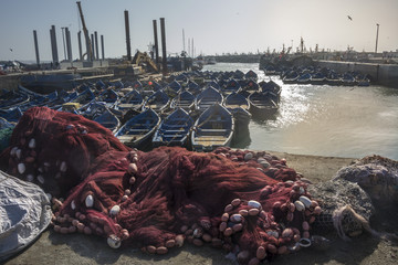 Sonnenuntergang in Essaouira Hafen