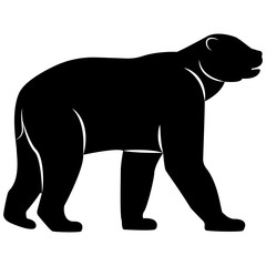 Vector image of a brown bear silhouette on a white background