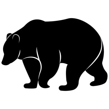 Vector image of a brown bear silhouette on a white background