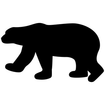 Vector image of a white bear silhouette on a white background