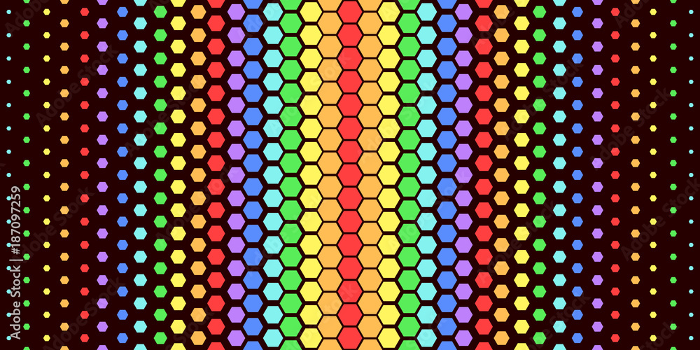 Aufkleber abstract geometric pattern. hipster fashion design print hexagonal pattern. rainbow honeycombs on a 