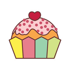 Love Cupcake Valentine Gift Vector Illustration Graphic