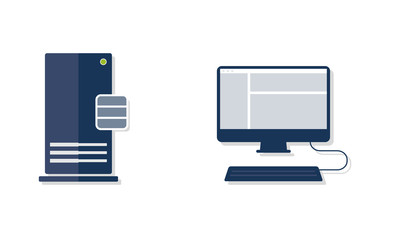 Datenbank Datenbankserver Client Vektor Flat Design 