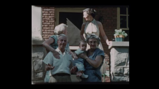 1953 Proud Grandparents show off new grandson