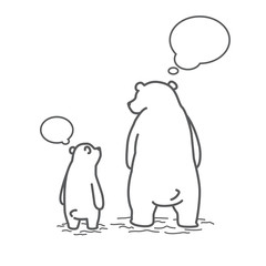 bear polar bear vector illustration cartoon character speech bubble
