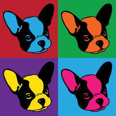 Dog vector french bulldog icon logo head face cartoon illustration pop art clip art graphic