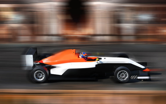 Racing car Formula 4.0 in motion