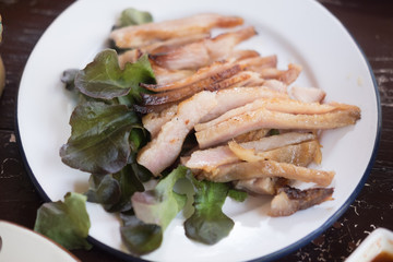 Tasty slice grilled pork