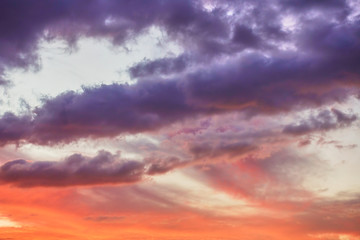 Naklejka na ściany i meble Colorful sunset clouds