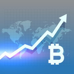 bitcoing growth chart vector design