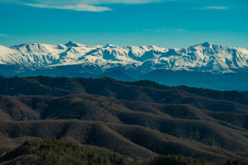 Mountain view from tsepelovo village (zagorochoria) in Epirus Greece