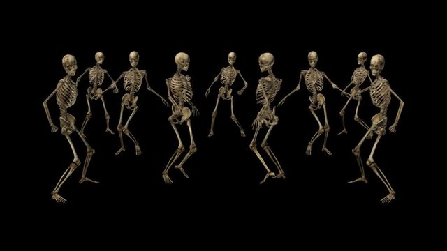 Skeletons are dancing,loop, animation, Alpha channel