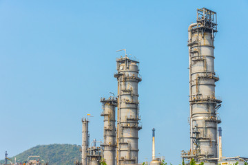 Industrial zone. Plant oil and gas refinery industry.