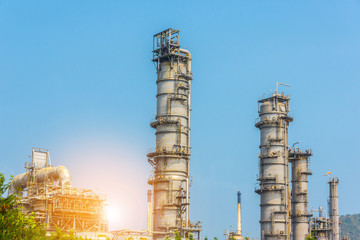 Industrial zone. Plant oil and gas refinery industry.