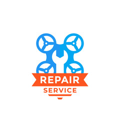 Drone repair service vector logo