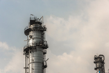 Industrial zone. Plant oil and gas refinery industry.