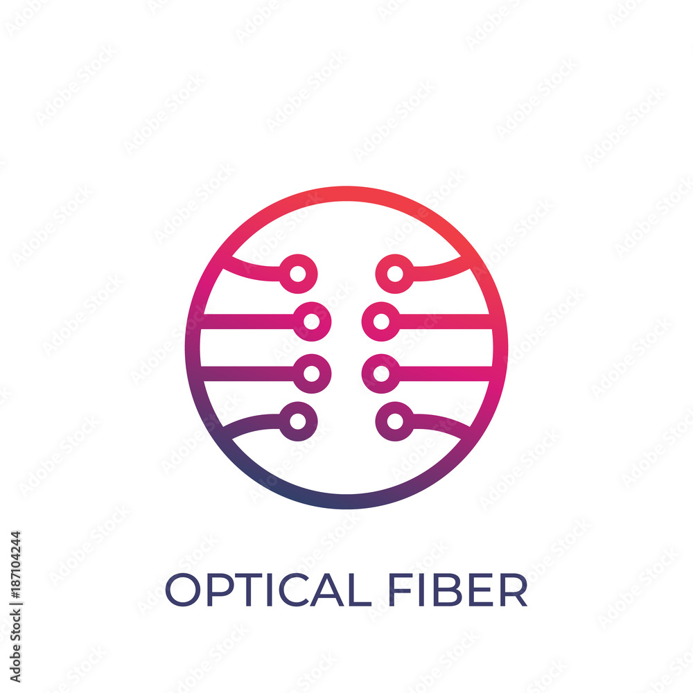 Canvas Prints optical fiber vector logo on white